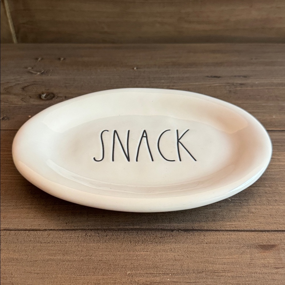 Rae Dunn Ceramic Oval Snack Plates (2) - Picture 6 of 7